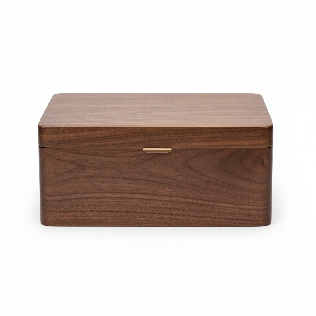 Wooden storage box closed