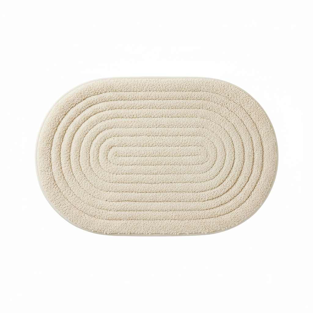 Bathroom rug product flat lay